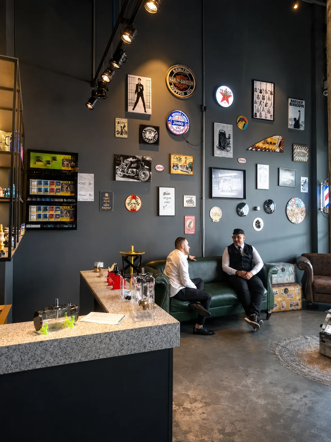 Recepção e atmosfera decorativa da Barba Nostra